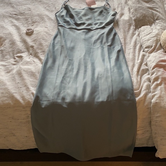 BHLDN Cali Satin Charmeuse Midi Dress Size 10 NWT - Picture 2 of 3